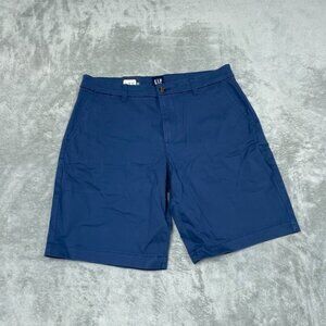 Gap Mens Flat Front Navy Shorts Size 32 Cotton/Spandex Blend a0068